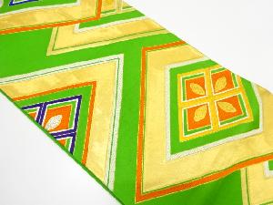 アンティーク　菱模様織り出し袋帯（着用可）